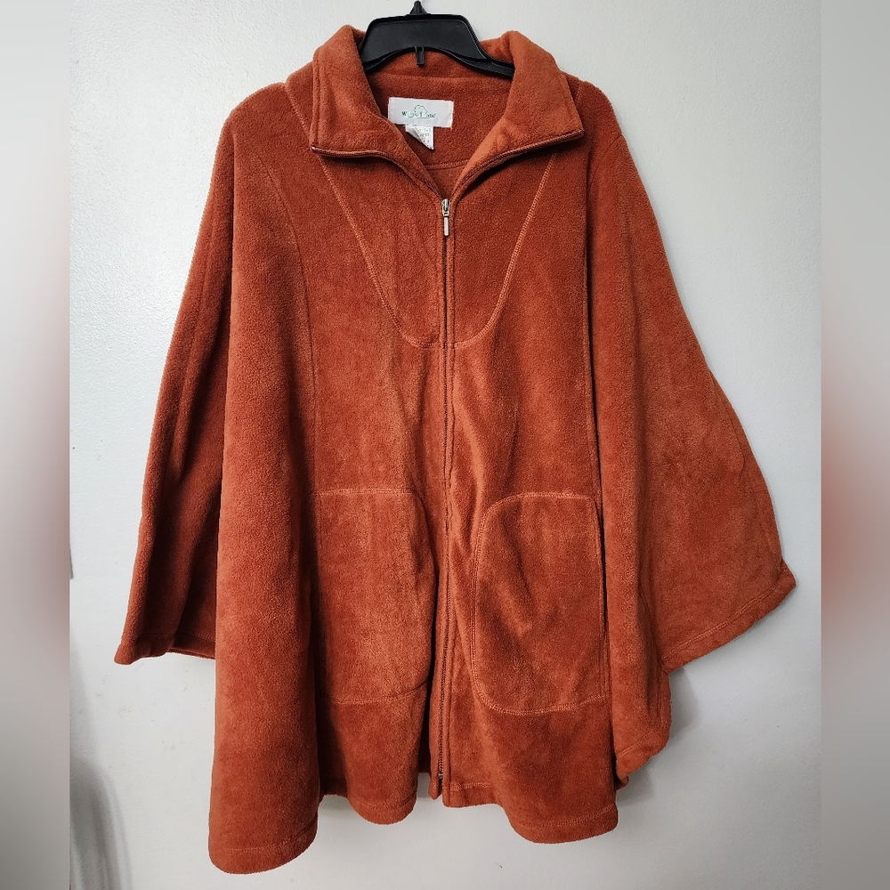 Willow Lane Orange Poncho Size M/1X great condition